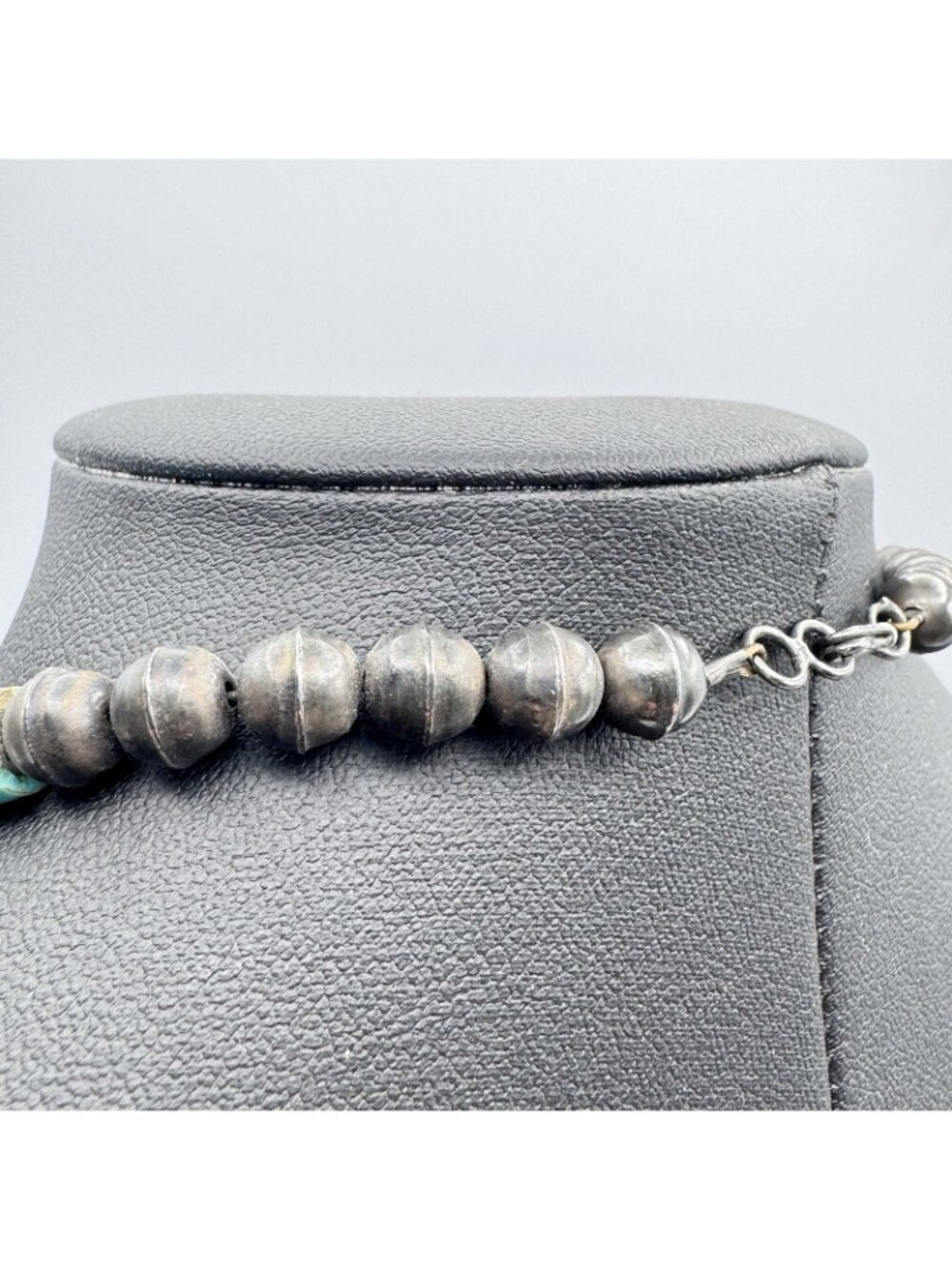 Southwestern Heishi Necklace Turquoise Sterling Bench Beads Onyx Serpentine - Picture 5 of 12